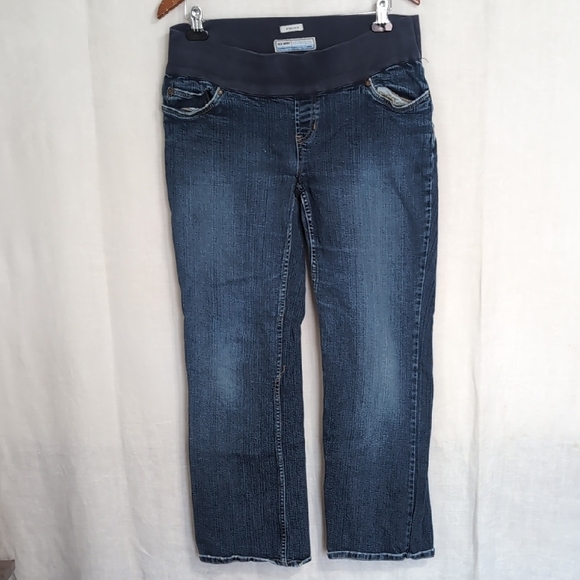 Old Navy Stretch Straight Leg Maternity Jeans Size Medium - Picture 1 of 5